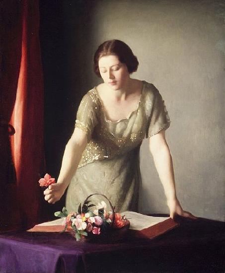 William McGregor Paxton Girl Arranging Flowers oil painting picture